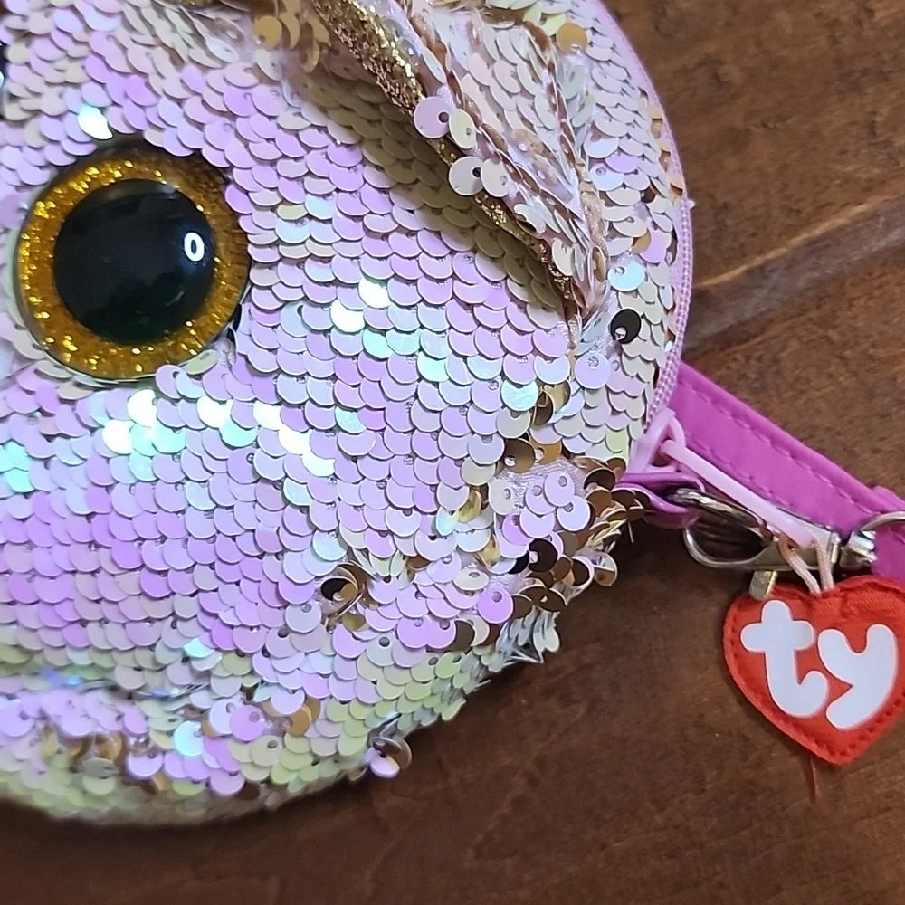 Ty Fashion The Unicorn Sequin Wristlet Girls Purse Fashion Flippy Gold - Picture 6 of 8